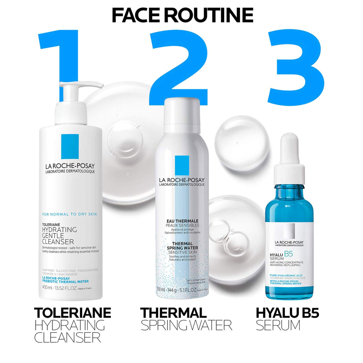 Person applying La Roche-Posay mist on face for quick hydration and comfort