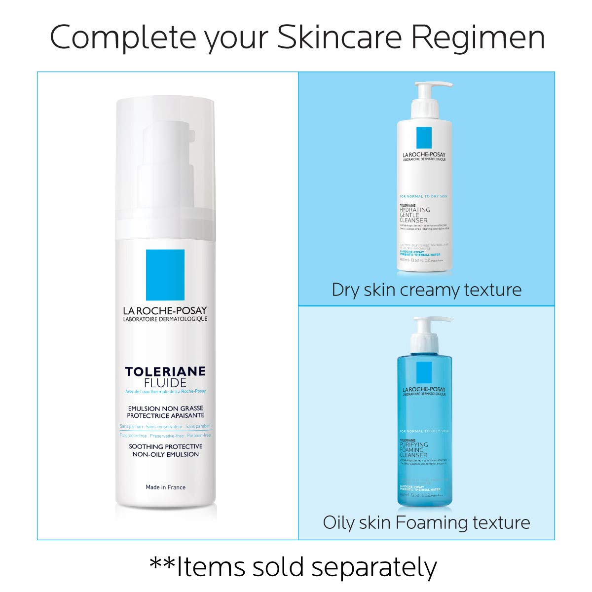 La Roche-Posay in bathroom routine scene showing calming morning or night use