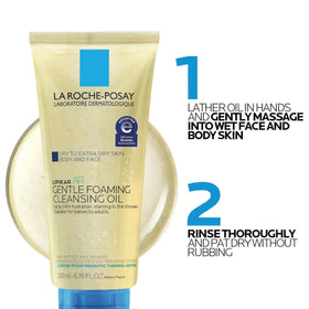 La Roche-Posay placed on bathroom shelf in calming lifestyle scene
