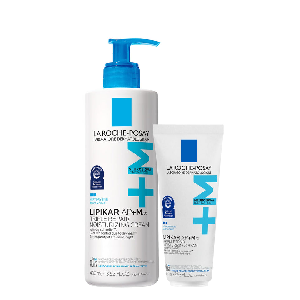 La Roche-Posay Lipikar AP+MAX jar front view showing label and size benefit
