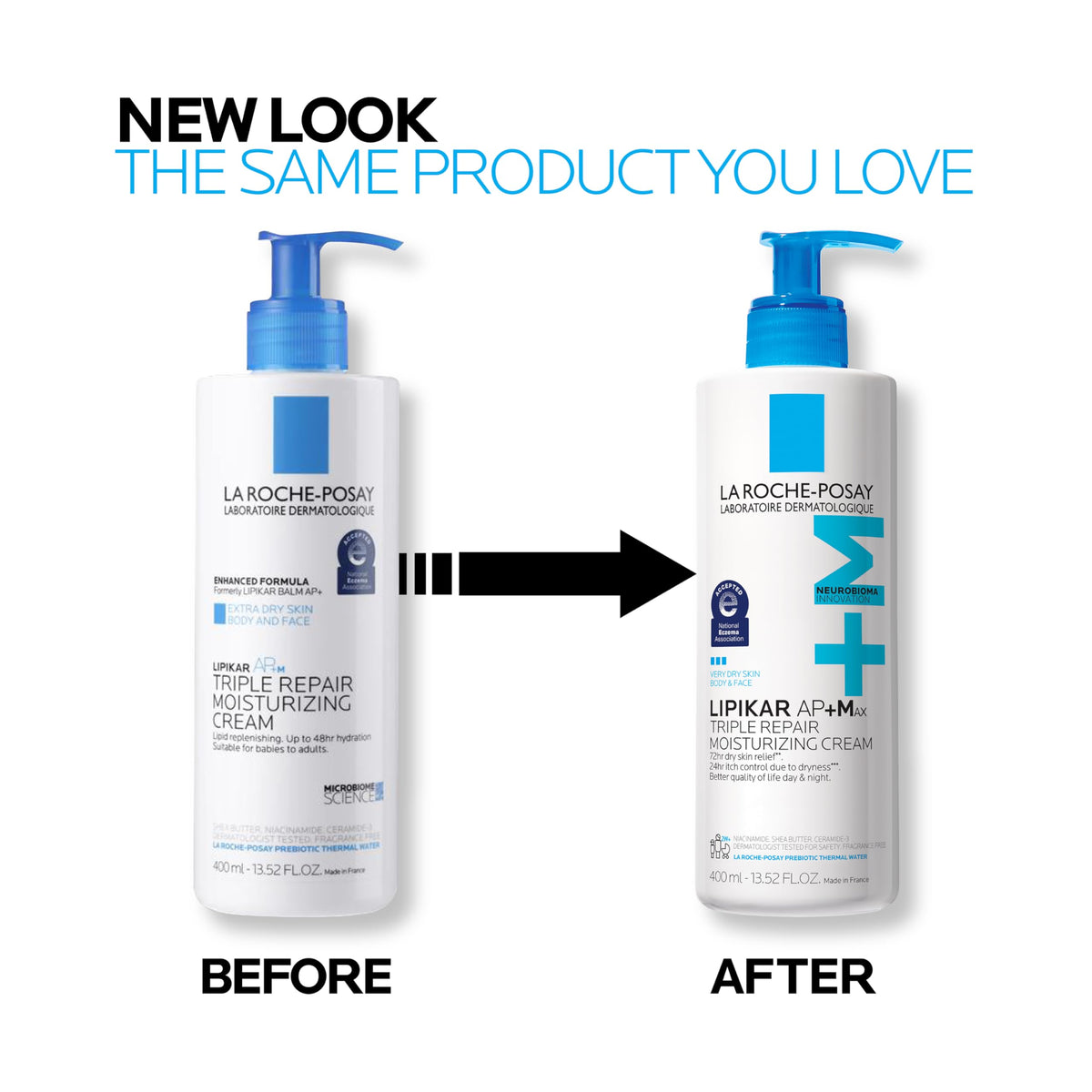 La Roche-Posay Lipikar AP+MAX label close-up showing key ingredients and reassuring transparency