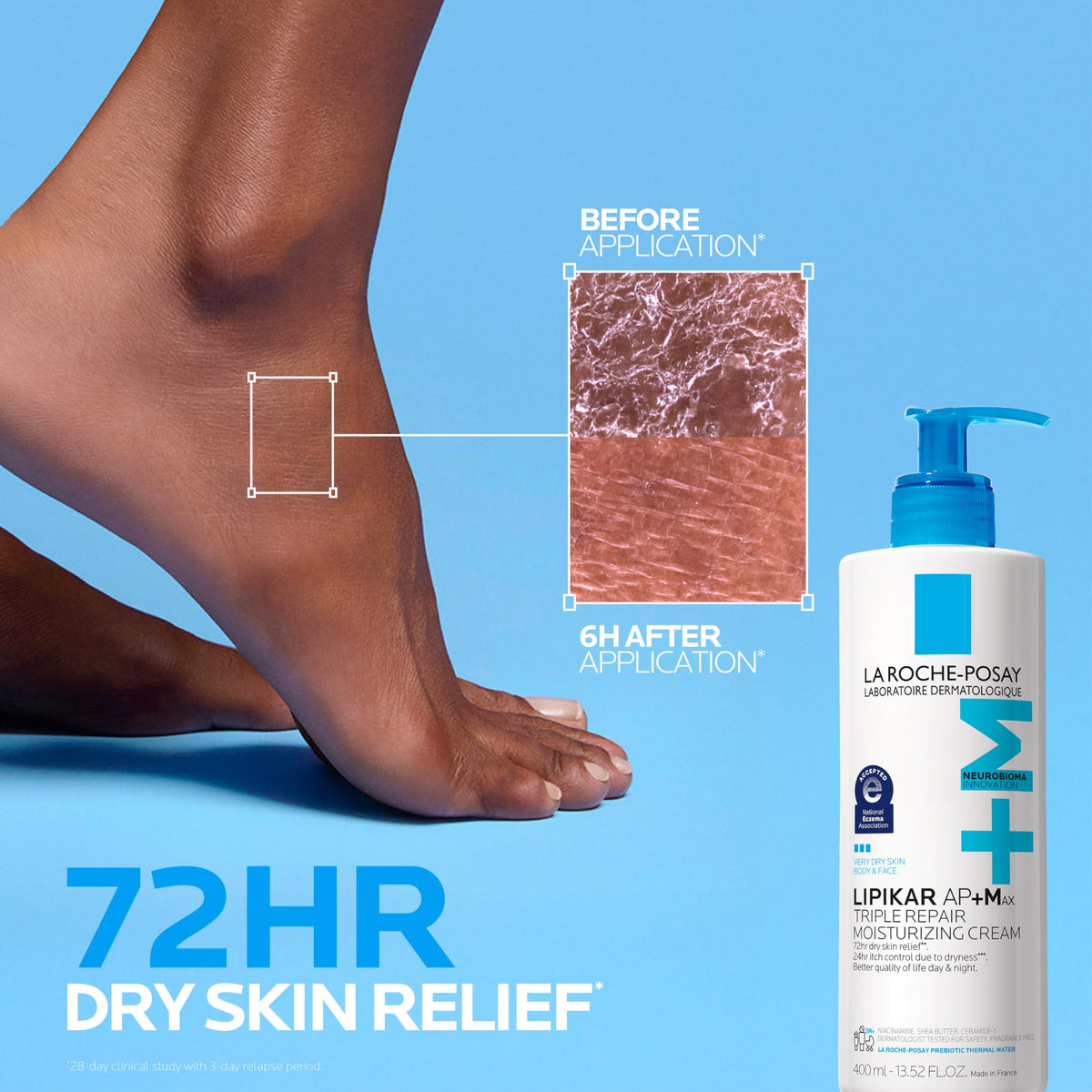 La Roche-Posay Lipikar AP+MAX pump and cap detail for convenient dispensing