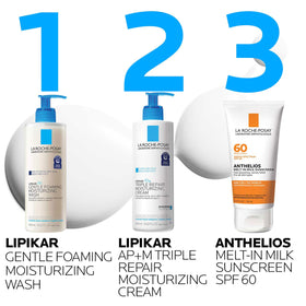 La Roche-Posay pump with droplet detail conveying instant hydration on contact