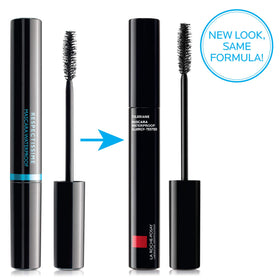 La Roche-Posay mascara wand close-up showing bristles and creamy texture for defined volume