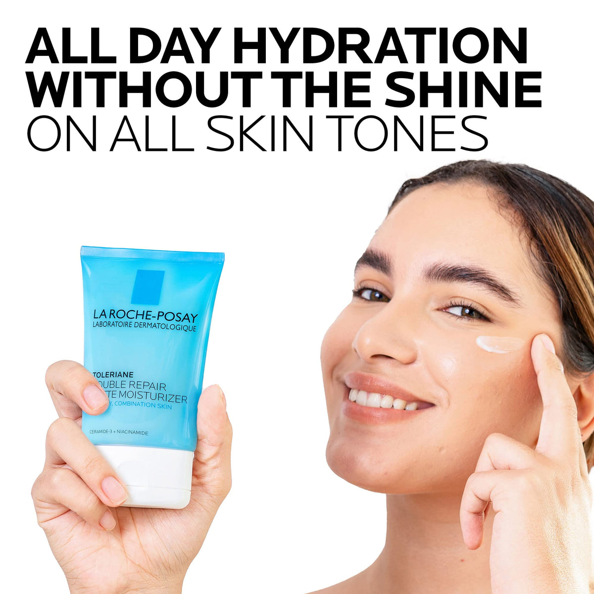 La Roche-Posay ingredient display with ceramide and niacinamide for barrier support