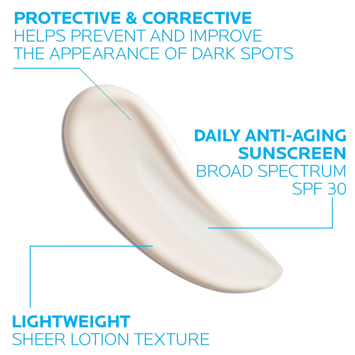 La Roche-Posay cream texture close-up showing lightweight finish and absorption