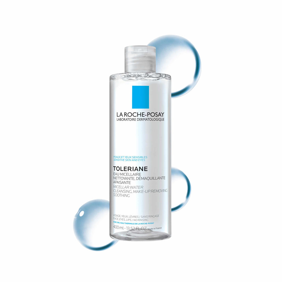 La Roche-Posay front packaging showing bottle and label, highlights gentle cleansing