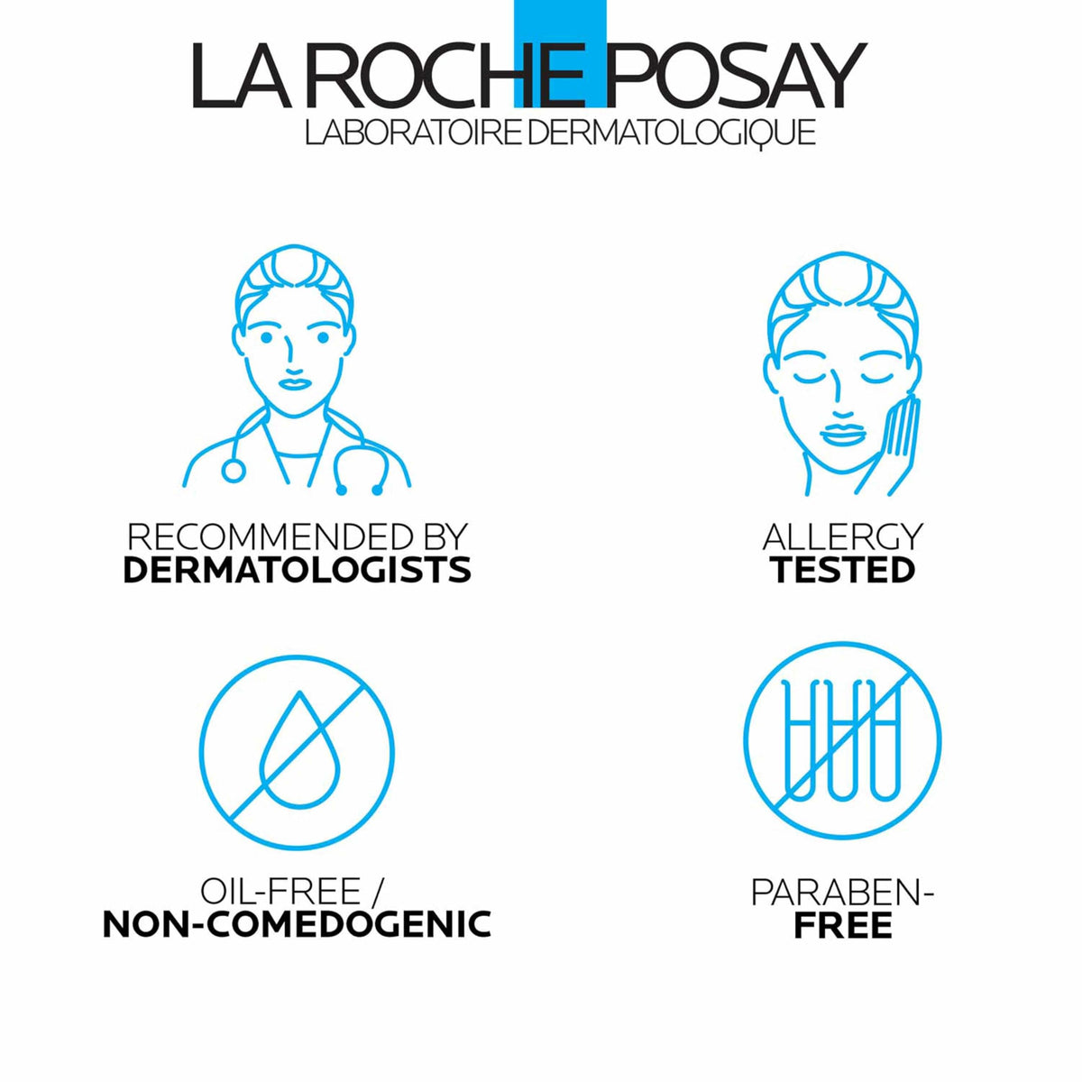 La Roche-Posay product label close-up showing ingredients and benefits for sensitive skin