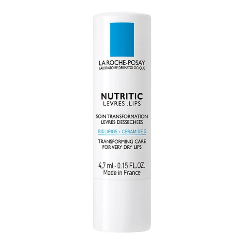 La Roche-Posay lip balm stick front view showing compact travel-friendly benefit