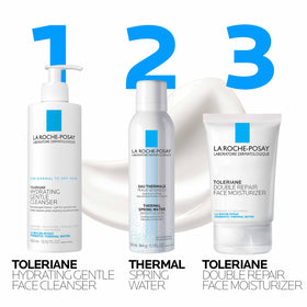 La Roche-Posay prebiotic thermal water bottle emphasizing soothing effect