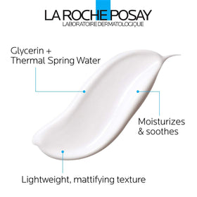 La Roche-Posay dispensing pump with product amount demonstrating easy dosing