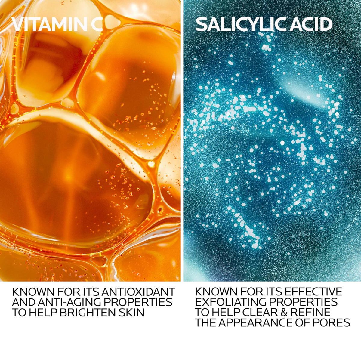 La Roche-Posay serum drops on hand demonstrating easy application and fast absorption