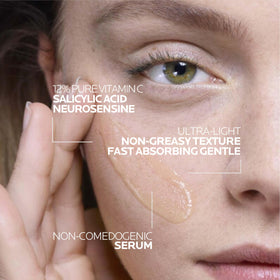 La Roche-Posay close-up label detail emphasizing dermatologist-developed, allergy tested formula