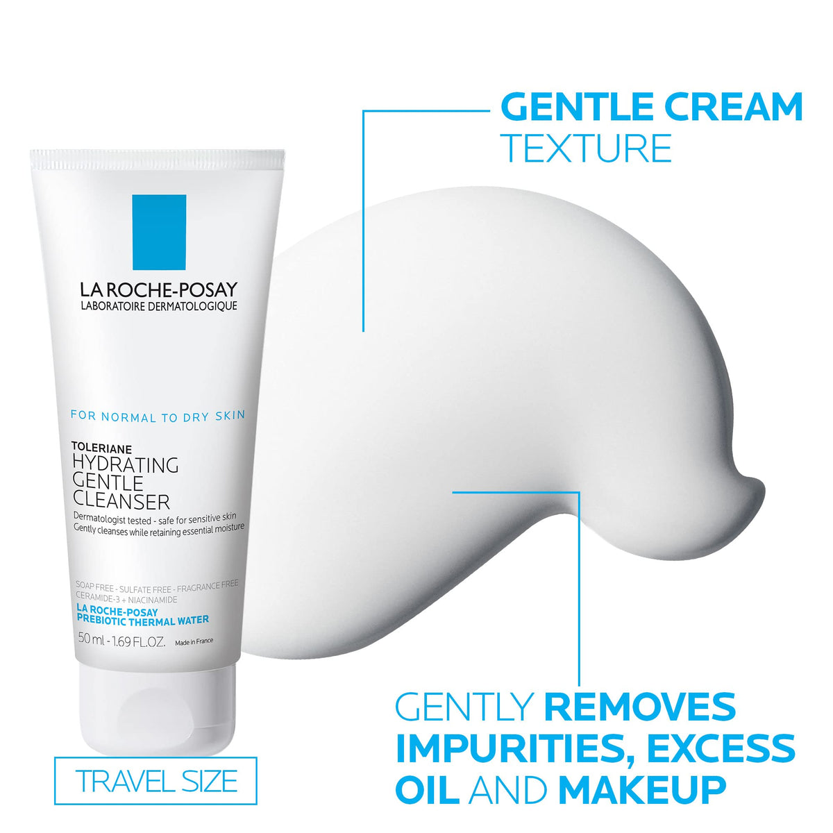 La Roche-Posay tinted sunscreen on hand being blended to show smooth, makeup-friendly finish