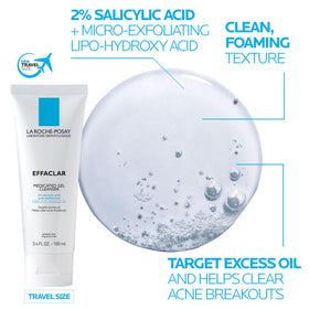 La Roche-Posay matte moisturizer texture on fingertip demonstrating lightweight feel