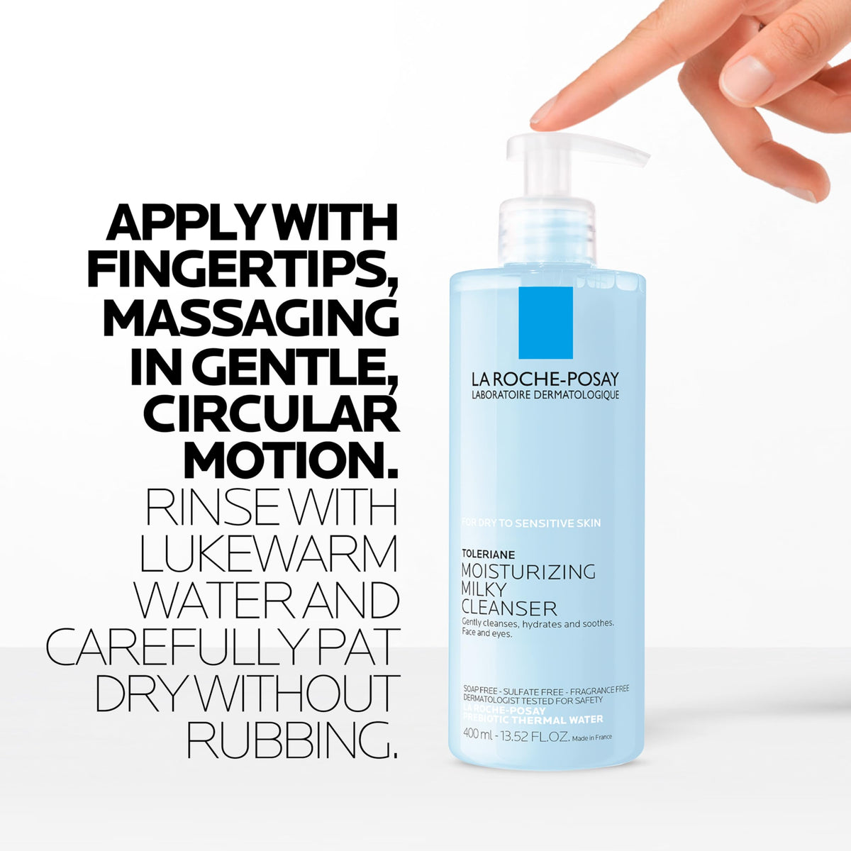 La Roche-Posay cleanser styled in a bathroom to suggest daily use and calm