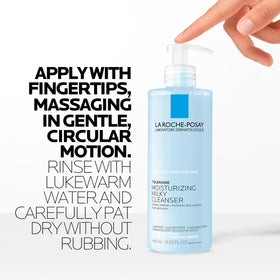 La Roche-Posay cleanser styled in a bathroom to suggest daily use and calm