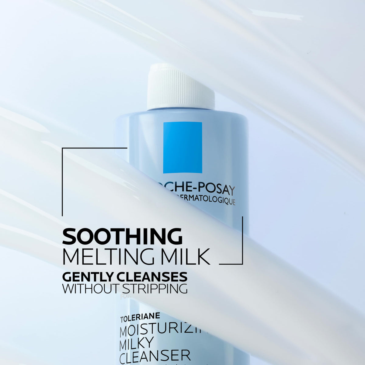 La Roche-Posay bottle beside towel illustrating gentle post-cleanse comfort