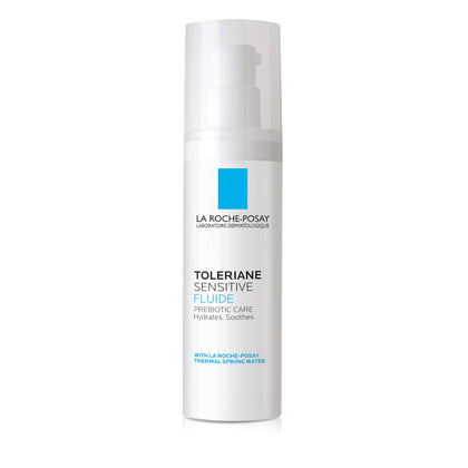 La Roche-Posay bottle front view highlights lightweight packaging and gentle formula