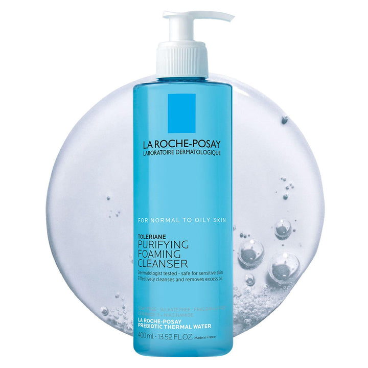 La Roche-Posay front bottle view showing product and clear benefit