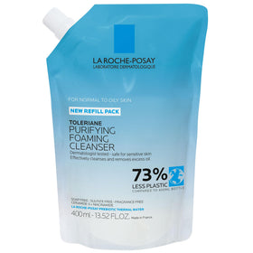 La Roche-Posay front pump bottle showing clean packaging and easy dispensing benefit