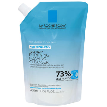 La Roche-Posay front pump bottle showing clean packaging and easy dispensing benefit