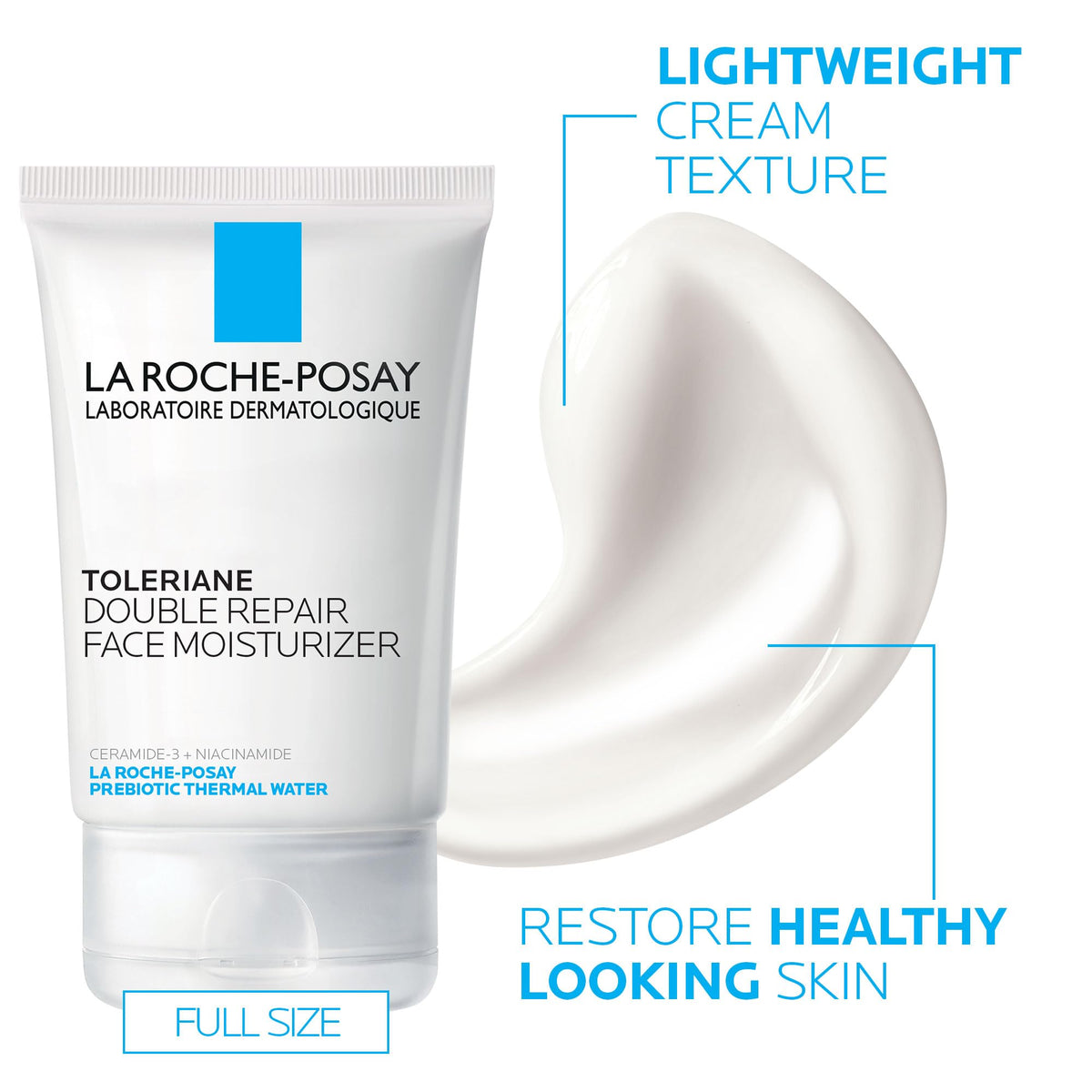 La Roche-Posay ingredient label closeup highlighting ceramide and niacinamide benefits
