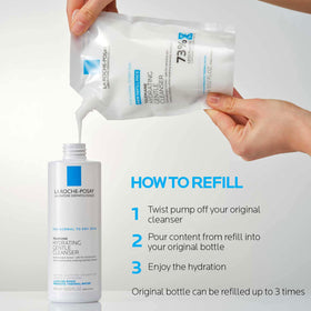 La Roche-Posay milky lather in hand removes impurities gently