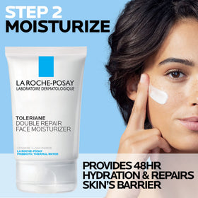 La Roche-Posay moisturizer tube top showing dispenser for controlled, hygienic use