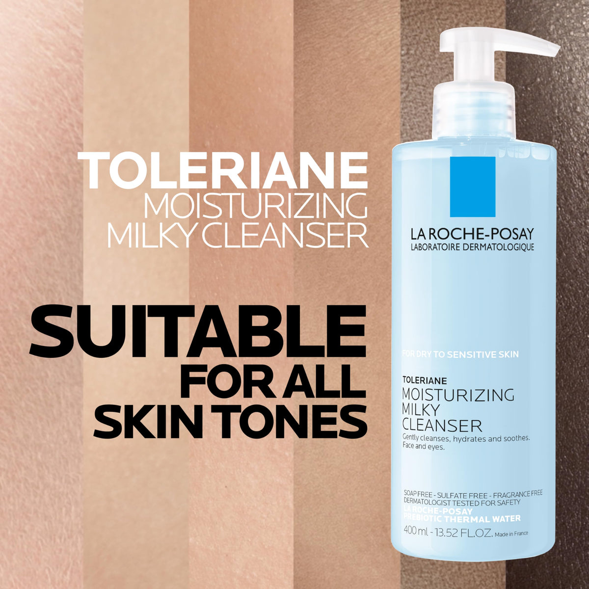 La Roche-Posay applying cleanser to face during morning skincare routine