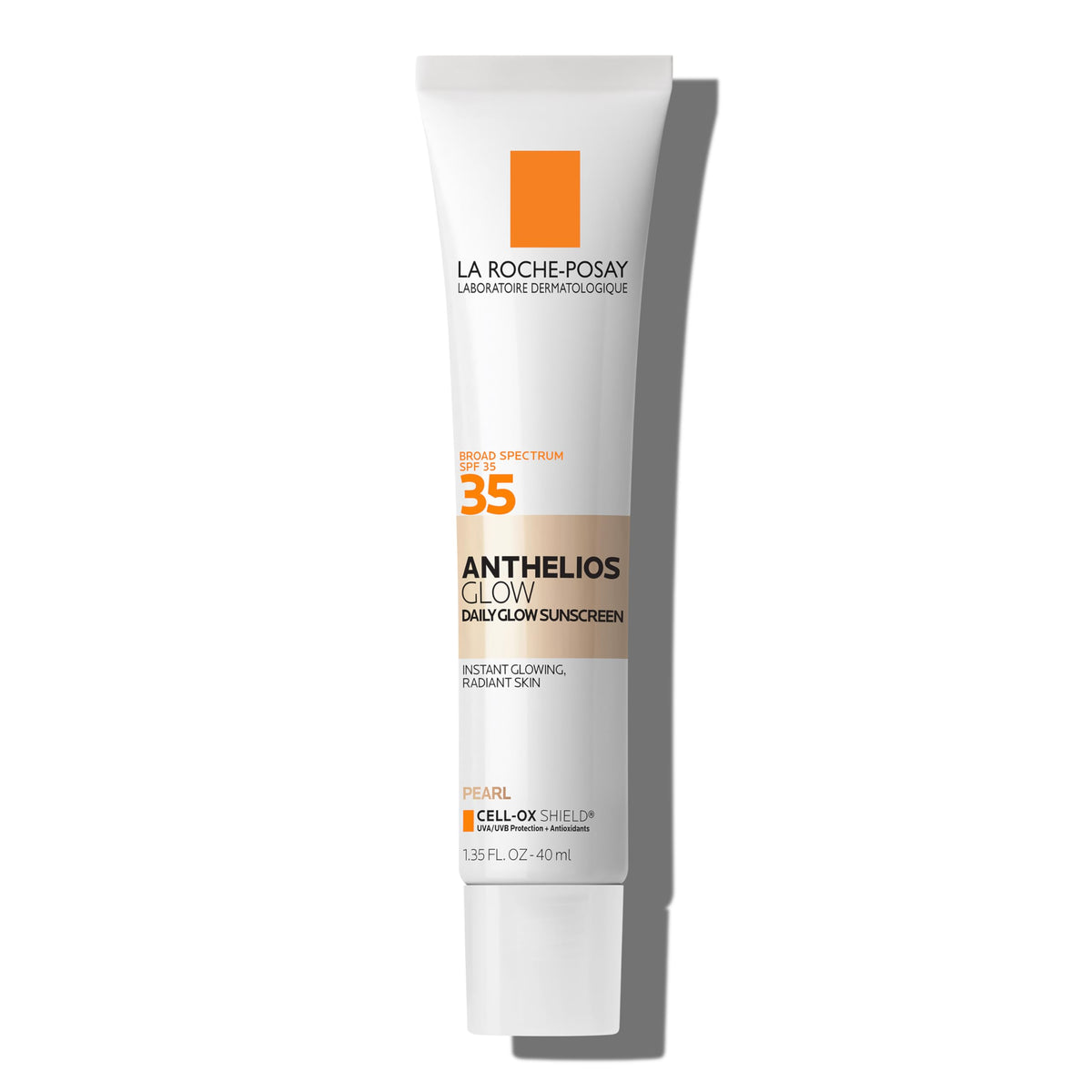 La Roche-Posay front packaging showing SPF 35 and glow benefits for daily protection