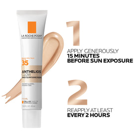 La Roche-Posay held in hand for size comparison offering travel-friendly daily sunscreen