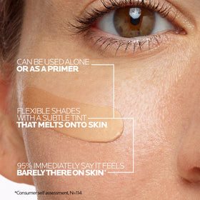 La Roche-Posay tinted swatch blended on skin showing even tone and instant radiance