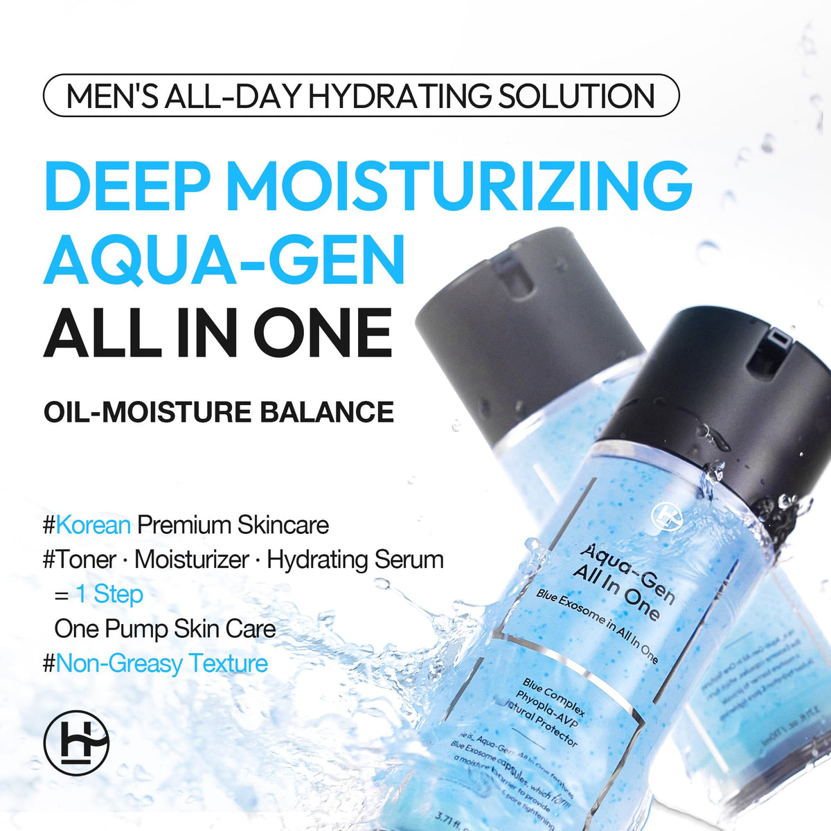 LAB BY He is_ gel texture close-up demonstrating lightweight hydration and quick absorption