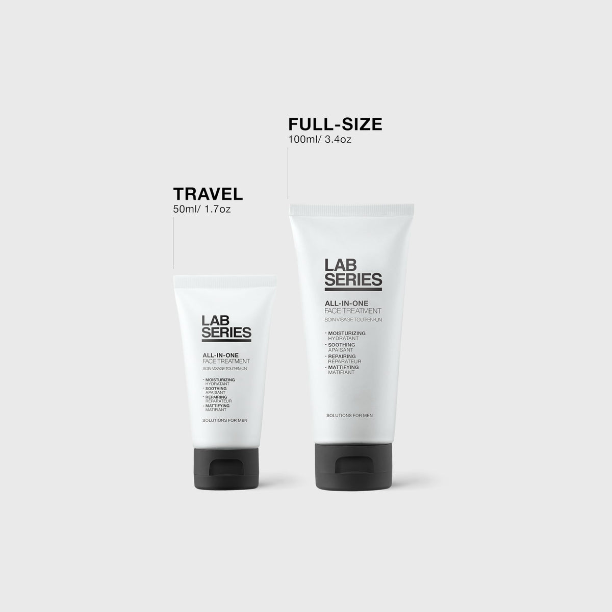 Lab Series product being applied to male cheek demonstrating smoothing and mattifying benefit