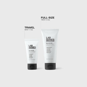 Lab Series product being applied to male cheek demonstrating smoothing and mattifying benefit