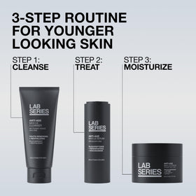 Lab Series packaging label detail highlighting active ingredients benefit
