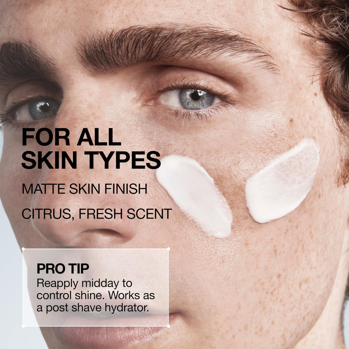 Lab Series pump dispensed lotion illustrating easy one-step application and controlled use