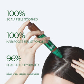 LABO-H being applied to hairline demonstrating targeted scalp care