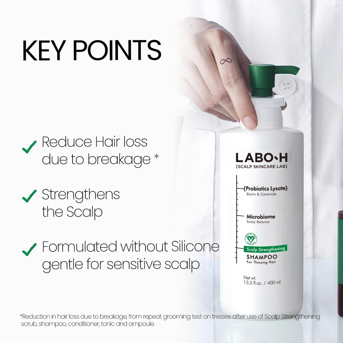 LABO-H creamy foam texture closeup for gentle cleansing benefit
