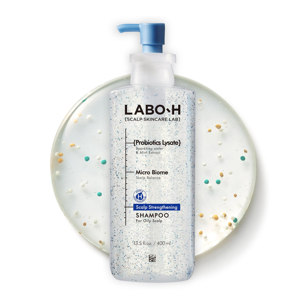 LABO-H front bottle shot showing cooling scalp shampoo and clear benefits