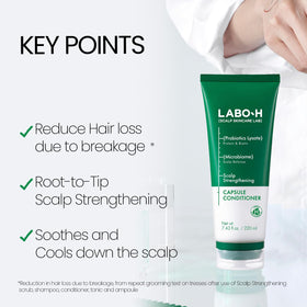 LABO-H open cap with visible vitamin C capsules, emphasizes targeted nourishment