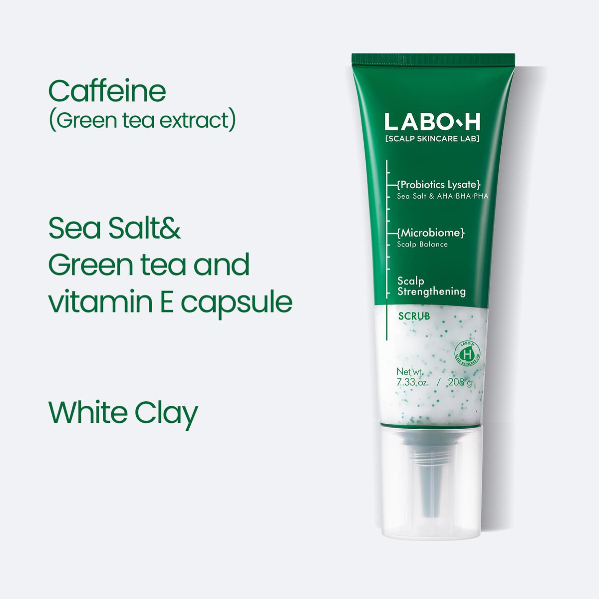 LABO-H sea salt and white clay ingredients flatlay highlighting natural minerals