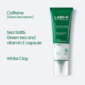 LABO-H sea salt and white clay ingredients flatlay highlighting natural minerals