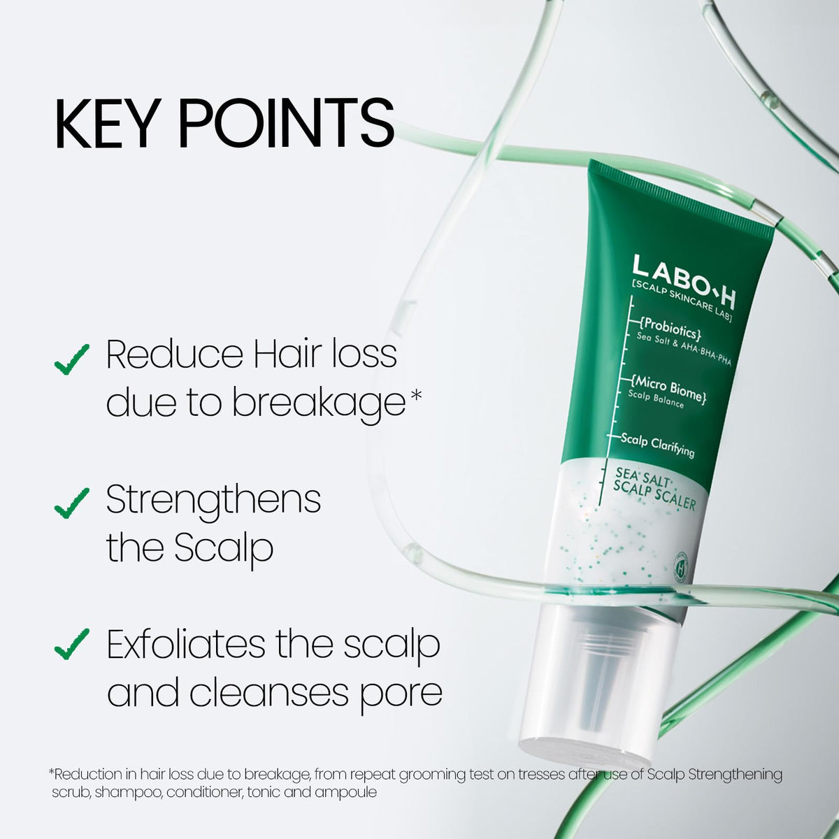 LABO-H texture close-up of scrub granules for gentle exfoliation benefit