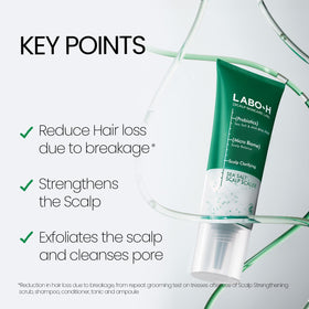 LABO-H texture close-up of scrub granules for gentle exfoliation benefit