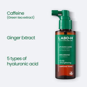 LABO-H fine mist texture dispensed, hydrating scalp without greasiness