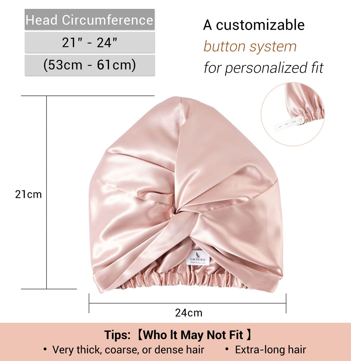 LaCourse bonnet worn by woman with curly hair to reduce frizz