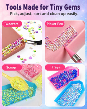 Lacuewa bedazzled phone case detail highlighting neat placement and color gradient