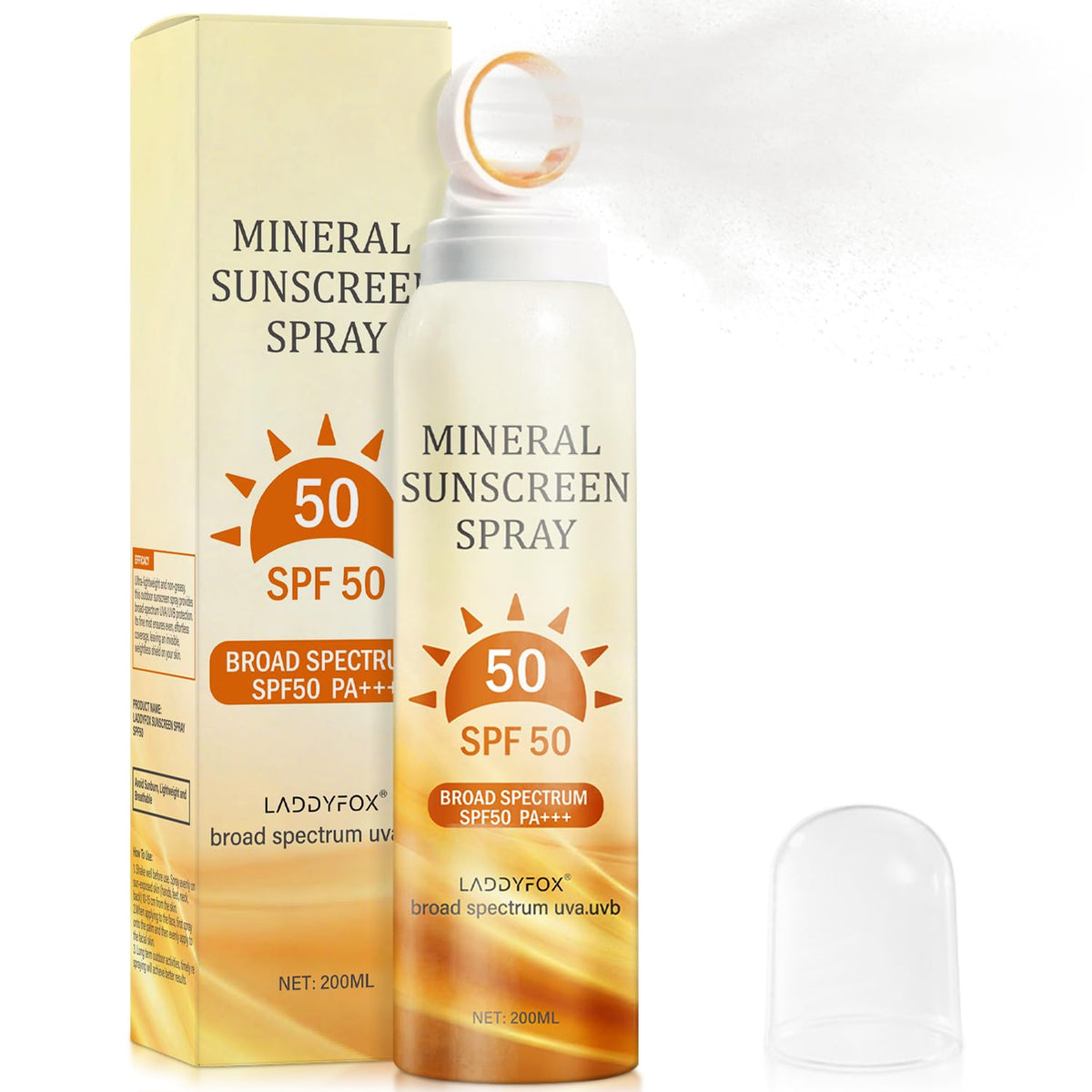 LADDYFOX front packaging showing SPF 50 protection and compact design